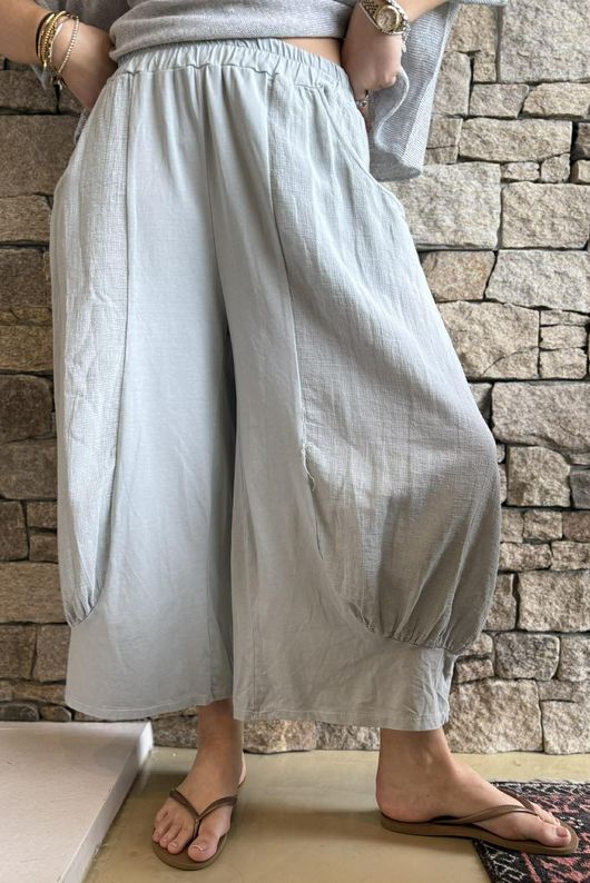 Jo Jo Quirky Hopsack Crop Pant Dove